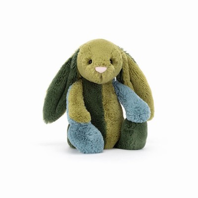 Jellycat Bashful Patchwork Basil Bunny USA | 63492IEMJ